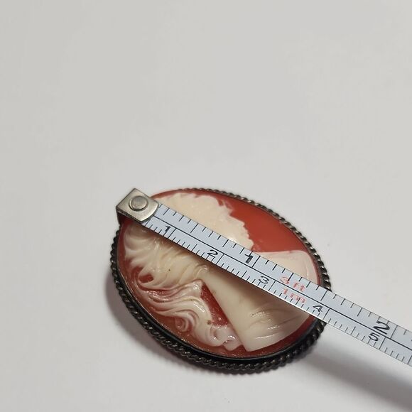 Sterling Silver 925 Cameo Vintage Brooch - Picture 8 of 8